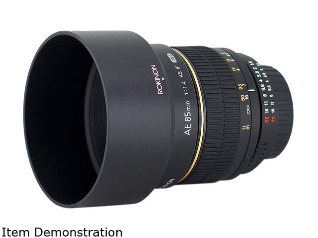 Rokinon 85MAFN SLR Lenses 85mm f/1.4 Aspherical Lens for Nikon DSLR Cameras w/Automatic Chip Black
