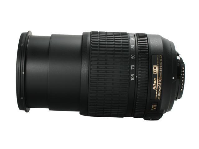 Nikon 2179 AF-S DX NIKKOR 18-105mm f/3.5-5.6G ED VR Lens - USA WARRANTY (WHITE BOX) Black