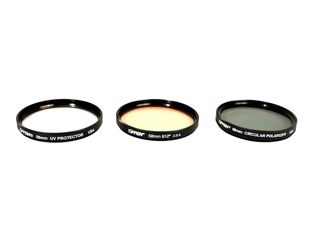 TIFFEN 58TPK1 58mm Filter Kit - UV, 812 Color Warming Filter, Circular Polarizer