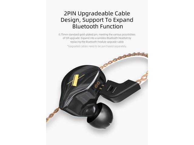 KZ EDX Earphones 1 Dynamic HIFI Bass Earbuds In Ear Monitor Headphones Sport Noise Cancelling Headset