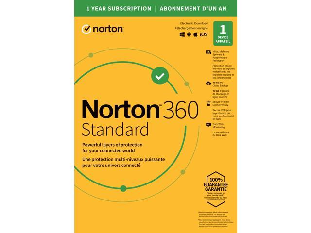 Norton 360 Standard - Antivirus software for 1 Device - Includes VPN, PC Cloud Backup