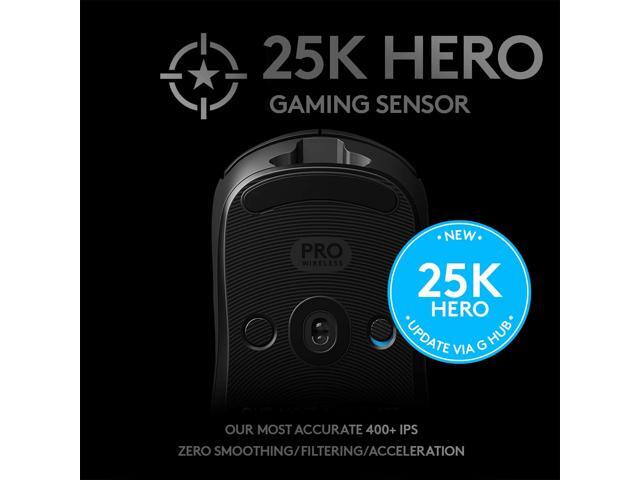 Logitech G PRO Wireless Gaming Mouse, Light Weight, 25K Sensor, 25,600 DPI, Compatible with PC / MAC - Black