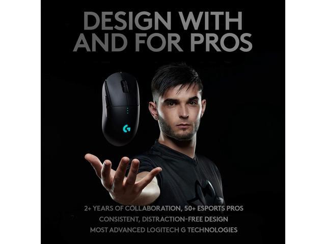 Logitech G PRO Wireless Gaming Mouse, Light Weight, 25K Sensor, 25,600 DPI, Compatible with PC / MAC - Black