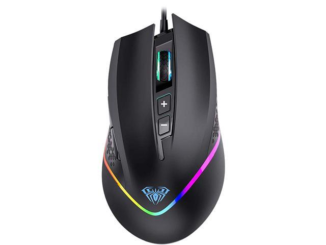 AULA F805 Wired Gaming Mouse, Home Office Notebook Desktop Computer Games Dedicated Ergonomic PC Mice With Side Buttons, 6400DPI Adjustable, 1.8M.