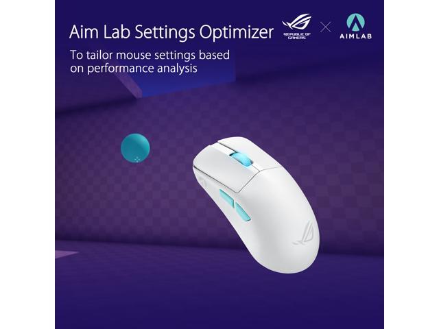 ASUS - ROG Harpe Ace Aim Lab Edition Ultralight Wireless Optical Gaming Mouse with ROG SpeedNova Wireless Technology - Wireless - White - image 2