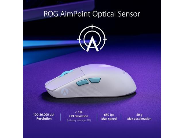 ASUS - ROG Harpe Ace Aim Lab Edition Ultralight Wireless Optical Gaming Mouse with ROG SpeedNova Wireless Technology - Wireless - White - image 4