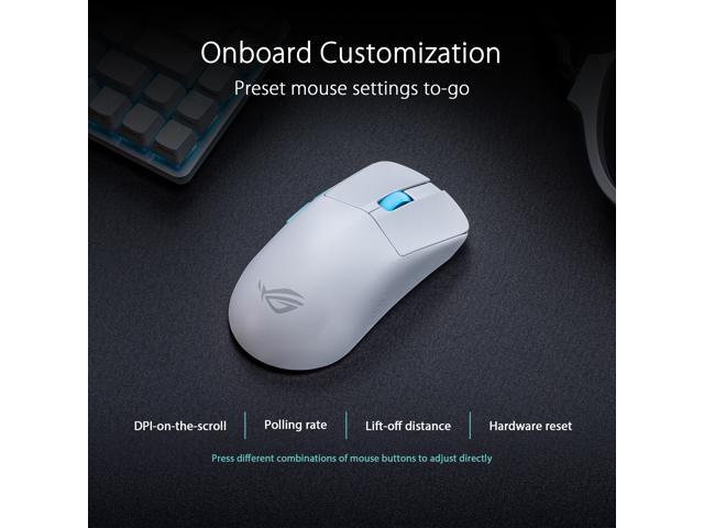 ASUS - ROG Harpe Ace Aim Lab Edition Ultralight Wireless Optical Gaming Mouse with ROG SpeedNova Wireless Technology - Wireless - White - image 6