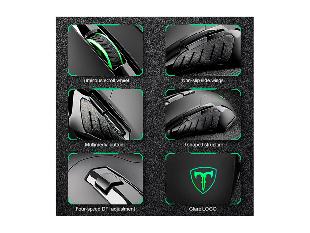 TROPRO Gaming Mouse Wired Breathing Light Ergonomic Game USB Computer Mice Multicolor Gamer Desktop Laptop PC Gaming Mouse, 6 Buttons for Windows...