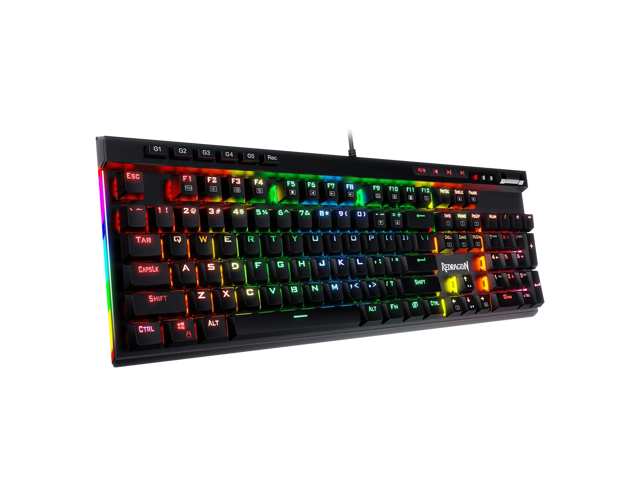 Redragon K580 VATA RGB LED Backlit Mechanical Gaming Keyboard with Macro Keys & Dedicated Media Controls, Onboard Macro Recording (Brown Switches)