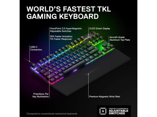 SteelSeries - Apex Pro TKL V2 Wired Mechanical OmniPoint Adjustable HyperMagnetic Gaming Keyboard with Rapid Tap - Black - image 4