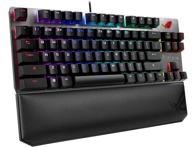 ASUS ROG Strix Scope NX TKL Deluxe 80% RGB Gaming Mechanical Keyboard, ROG NX Red Linear Switches, Aluminum Top-Plate, Detachable Cable, Media.