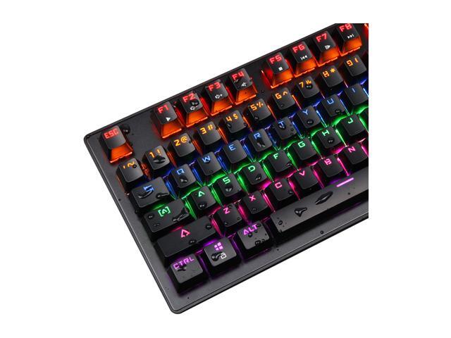 MK1 PC Mechanical Gaming Keyboards - 7-Color LED Backlit Mechanical Keyboard - USB Mechanical Computer Keyboard Wired Blue Switches for MAC/PC...
