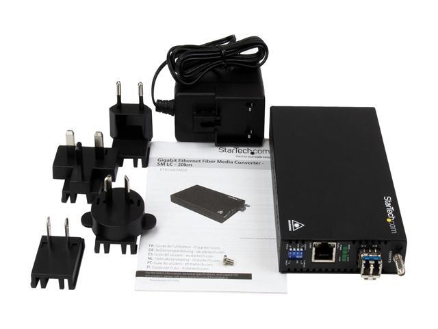 StarTech. com Gigabit Ethernet Copper-to-Fiber Media Converter - SM LC - 20 km - Ethernet Media Converter - GbE Converter