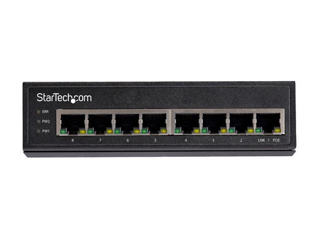 StarTech. com Industrial 8 Port Gigabit PoE Switch 30W - Power Over Ethernet Switch - GbE POE+ Network Switch - Unmanaged