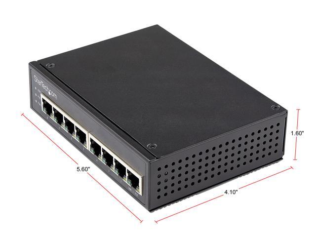 StarTech. com Industrial 8 Port Gigabit PoE Switch 30W - Power Over Ethernet Switch - GbE POE+ Network Switch - Unmanaged
