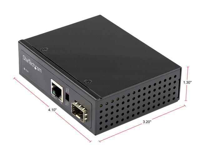 StarTech. com PoE+ Industrial Fiber to Ethernet Media Converter 60W - SFP to RJ45 - SM/MM Fiber to Gigabit Copper IP-30