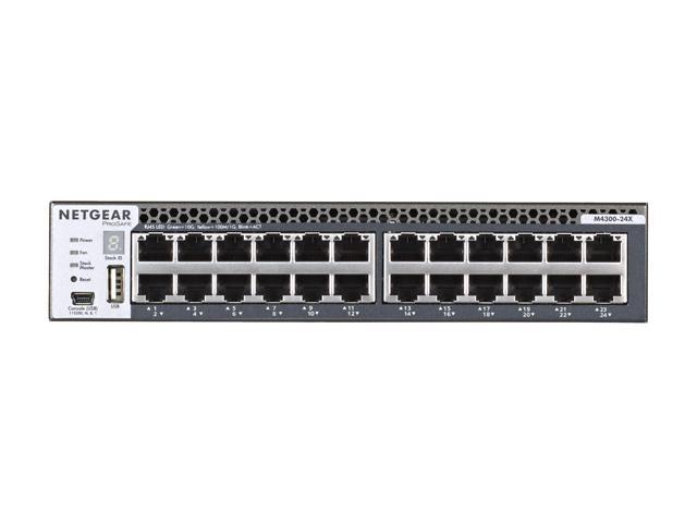 Netgear ProSafe M4300-24X 24-Port Manageable 10GBase-T, 10GBase-X - 4 Layer Switch, XSM4324CS-100NES