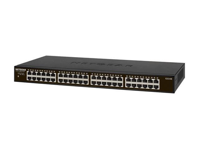 Netgear GS348 48-Port Gigabit Ethernet Unmanaged Essentials Switch, GS348-100NAS