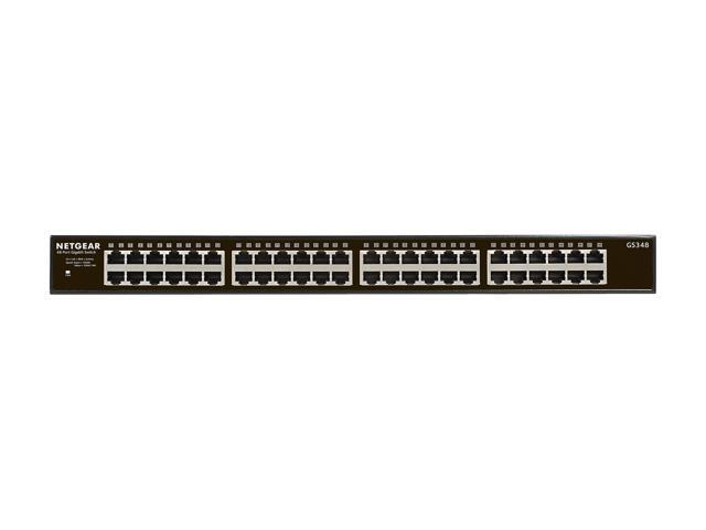 Netgear GS348 48-Port Gigabit Ethernet Unmanaged Essentials Switch, GS348-100NAS