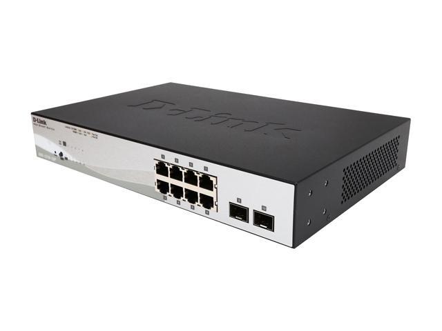 D-Link 10-Port Gigabit Smart Managed PoE+ Switch 8 PoE+ Ports (65W) + 2 Optical SFP Ports L3 Lite NDAA/TAA Compliant (DGS-1210-10P)