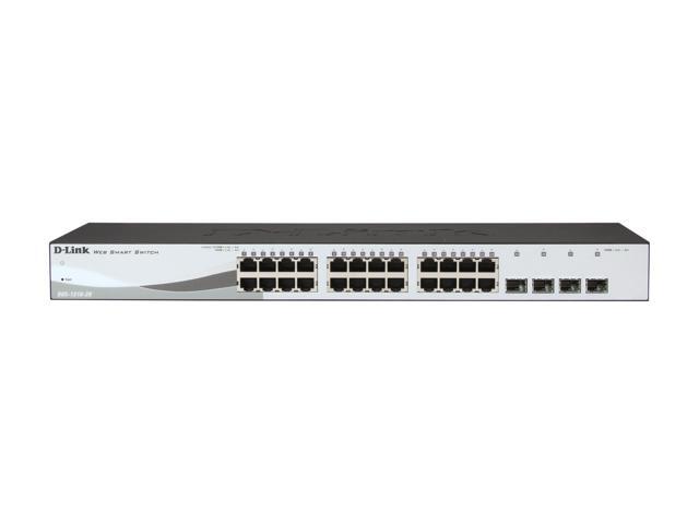 D-Link 28-Port Gigabit Smart Managed Switch 24 GbE + 4 Combo SFP Ports L3 Lite Surveillance Mode NDAA/TAA Compliant (DGS-1210-28)