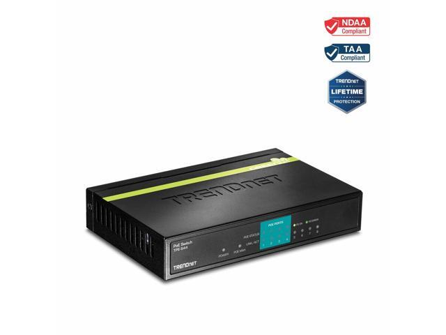 TRENDnet 8-Port 10/100Mbps PoE Switch, 4 x 10/100 Ports, 4 x 10/100 PoE Ports, 30W PoE Power Budget, 1.6 Gbps Switching Capacity, 802.3af, Limited...