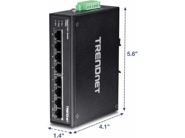 TRENDnet 8-Port Industrial Gigabit PoE+ DIN-Rail Switch, TI-PG80, 8 x Gigabit PoE+ Ports, 200W PoE Power Budget, 16Gbps Switching Capacity, NDAA...