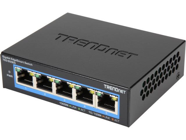 TRENDnet 5-Port Gigabit EdgeSmart Switch, Managed Smart Gigabit Switch, TEG-S50ES