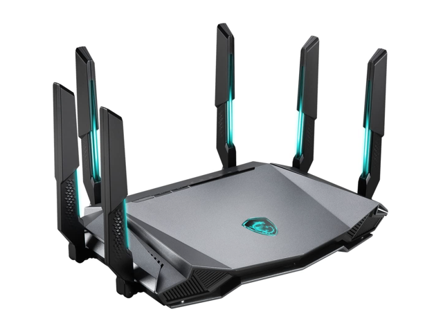 MSI RadiX AXE6600 WiFi 6E Tri-Band Gaming Router support 2.5GHz/5GHz/6GHz, AI QoS support