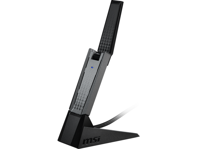 MSI AX1800 WiFi 6 Dual-Band USB Adapter - WLAN up to 1800 Mbps (5GHz, 2.4GHz Wireless), USB 3.2 Gen 1 Type-A, MU-MIMO, Adjustable Antenna,...