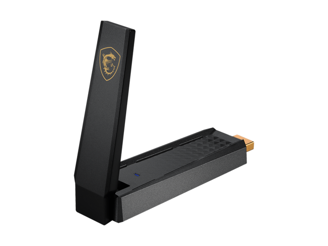Open Box - MSI AXE5400 WiFi 6Tri-Band USB Adapter - WLAN up to 5400 Mbps (6Ghz, 5GHz, 2.4GHz Wireless), USB 3.2 Gen 1 Type-A, MU-MIMO, Adjustable...