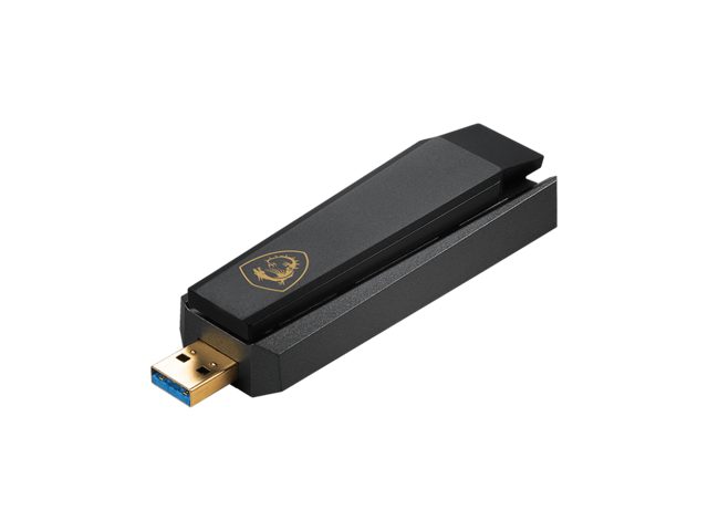 Open Box - MSI AXE5400 WiFi 6Tri-Band USB Adapter - WLAN up to 5400 Mbps (6Ghz, 5GHz, 2.4GHz Wireless), USB 3.2 Gen 1 Type-A, MU-MIMO, Adjustable...