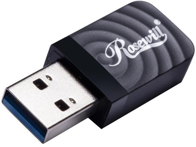 Rosewill USB Wi-Fi Adapter for PC, Wireless Adapter AC1300Mbps Dual-Band Wireless Network, 2.4GHz/5.8GHz AC Built-in Antenna Network Card, Suitable for Desktop, USB3.0 Gigabit Wi-Fi Adapter