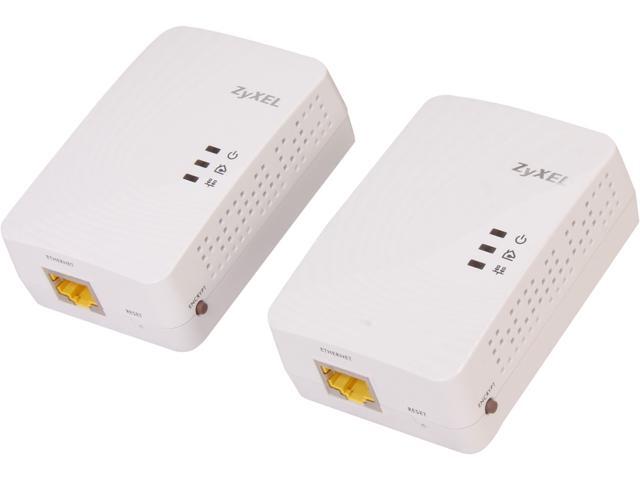 ZyXEL PLA5205KIT AV2 AV600 Powerline Gigabit Ethernet Adapter, Up to 600Mbps - White