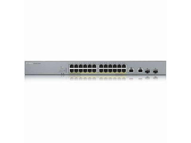 ZyXEL GS1350-26HP 24-Port Gigabit Smart Nebula Cloud Managed PoE Switch, 24 PoE+ Ports at 375W with 2 SFP Uplinks