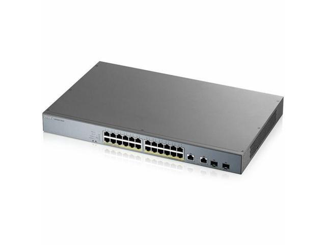 ZyXEL GS1350-26HP 24-Port Gigabit Smart Nebula Cloud Managed PoE Switch, 24 PoE+ Ports at 375W with 2 SFP Uplinks