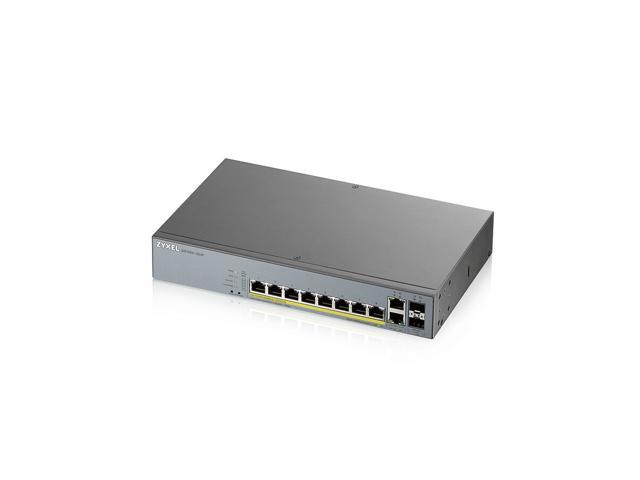 ZyXEL GS1350-12HP 8-Port Gigabit Smart Nebula Cloud Managed PoE Switch, 8 PoE+ Ports at 130W with 2 SFP Uplinks