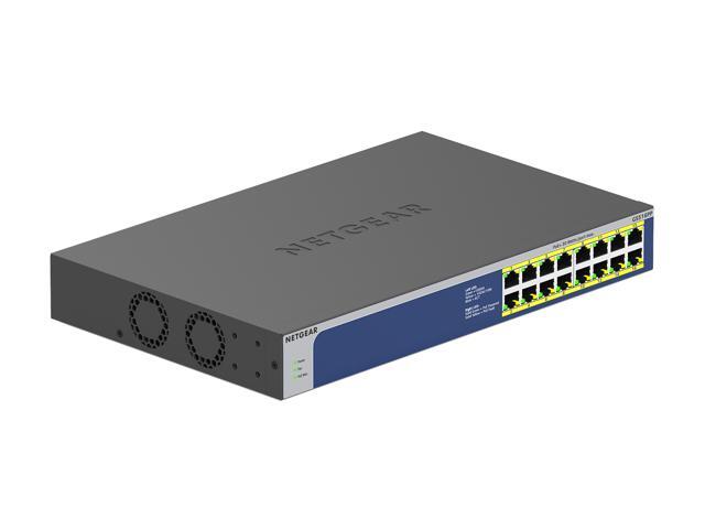 Netgear GS516PP 16-Port Gigabit Ethernet High-Power PoE+ Unmanaged Switch (260W), GS516PP-100NAS