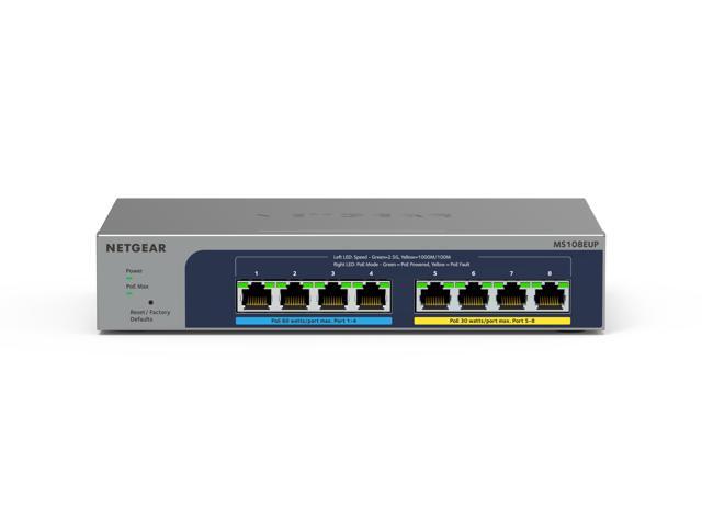 Netgear MS108EUP 8-port Multi-Gigabit (2.5G) Ethernet Ultra 60 PoE++ Easy Smart Managed Switch, MS108EUP-100NAS