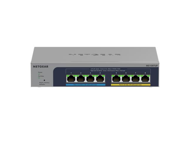 Netgear MS108TUP 8-Port Multi-Gigabit (2.5G) Ethernet Ultra60 PoE++ Smart Switch, MS108TUP-100NAS