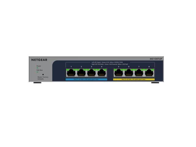 Netgear MS108TUP 8-Port Multi-Gigabit (2.5G) Ethernet Ultra60 PoE++ Smart Switch, MS108TUP-100NAS