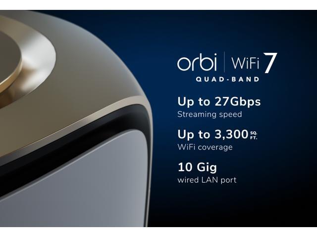 NETGEAR - Orbi 970 Series BE27000 Quad-band Mesh Wi-Fi 7 Satellite – - White - image 3