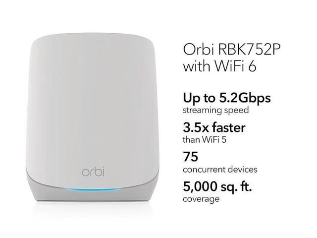 NETGEAR - Orbi 750 Series AX5200 Tri-Band Mesh Wi-Fi 6 System (3-pack) - White - image 3