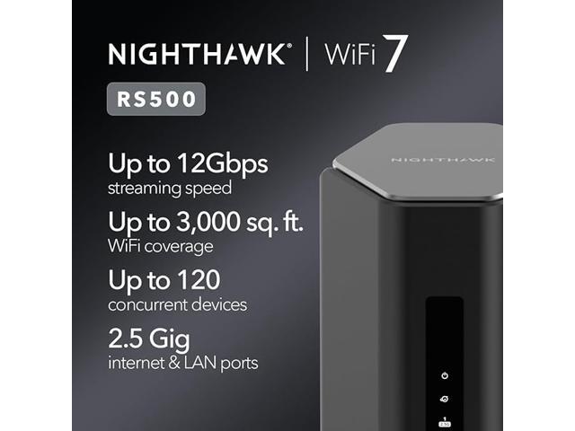 NETGEAR - Nighthawk BE12000 Tri-Band Wi-Fi 7 Router - Black - image 3