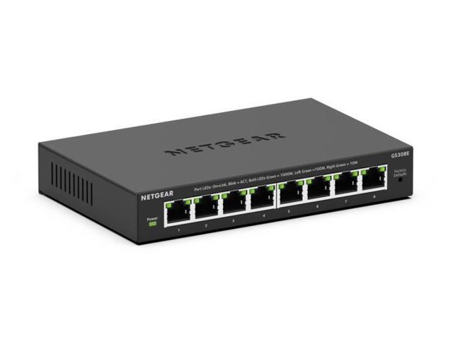 Netgear GS308E 8-Port Gigabit Ethernet Easy Smart Managed Essentials Switch, GS308E-400NAS