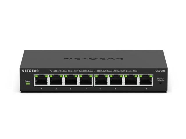 Netgear GS308E 8-Port Gigabit Ethernet Easy Smart Managed Essentials Switch, GS308E-400NAS