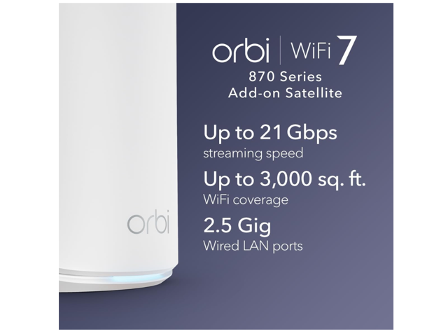 NETGEAR - Orbi 870 Series BE21000 Tri-Band Mesh Wi-Fi 7 System (3-pack) - White - image 3