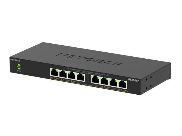Netgear GS308LP 8-Port Gigabit Ethernet Unmanaged Essentials PoE+ Switch, GS308LP-100NAS