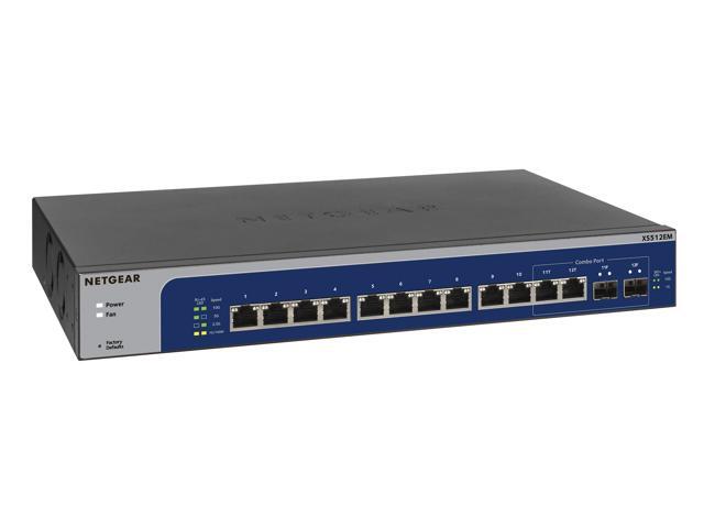 Netgear XS512EM 12-Port 10G-Gigabit/Multi-Gigabit Ethernet Easy Smart Switch Managed with 2 SFP+ Combo Ports, XS512EM-200NAS