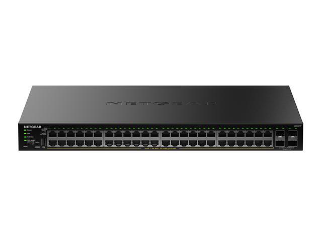 Netgear GS348TP 48-Port Gigabit Ethernet PoE+ Smart Managed Essentials Switch with 4 Dedicated SFP Ports (380W), GS348TP-200NAS